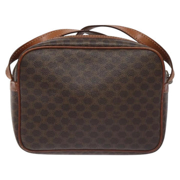 CELINE Macadam Canvas Shoulder Bag PVC Leather Brown Gold Auth 130409 - 0