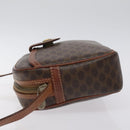 CELINE Macadam Canvas Shoulder Bag PVC Leather Brown Gold Auth 130409-4