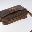 CELINE Macadam Canvas Shoulder Bag PVC Leather Brown Gold Auth 130409-6