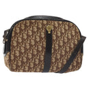 Christian Dior Trotter Canvas Shoulder Bag Brown Gold Auth 130411-1