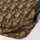 Christian Dior Trotter Canvas Shoulder Bag Brown Gold Auth 130411-9