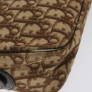 Christian Dior Trotter Canvas Shoulder Bag Brown Gold Auth 130411-14