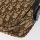 Christian Dior Trotter Canvas Shoulder Bag Brown Gold Auth 130411-15