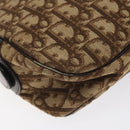 Christian Dior Trotter Canvas Shoulder Bag Brown Gold Auth 130411-16