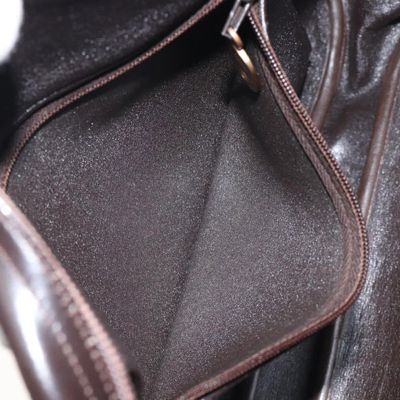 Christian Dior Trotter Canvas Shoulder Bag Brown Gold Auth 130411