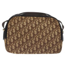 Christian Dior Trotter Canvas Shoulder Bag Brown Gold Auth 130411-2