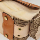 Christian Dior Trotter Canvas Street Chic Shoulder Bag Brown Gold Auth 130412-14