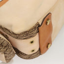 Christian Dior Trotter Canvas Street Chic Shoulder Bag Brown Gold Auth 130412-15