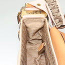 Christian Dior Trotter Canvas Street Chic Shoulder Bag Brown Gold Auth 130412-19