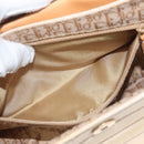 Christian Dior Trotter Canvas Street Chic Shoulder Bag Brown Gold Auth 130412-21