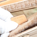 Christian Dior Trotter Canvas Street Chic Shoulder Bag Brown Gold Auth 130412-12
