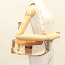 Christian Dior Trotter Canvas Street Chic Shoulder Bag Brown Gold Auth 130412-22