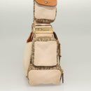 Christian Dior Trotter Canvas Street Chic Shoulder Bag Brown Gold Auth 130412-4