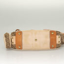 Christian Dior Trotter Canvas Street Chic Shoulder Bag Brown Gold Auth 130412-5