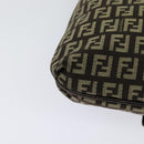FENDI Zucchino Canvas Mamma Shoulder Bag Brown Auth 130418-15