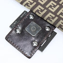 FENDI Zucchino Canvas Mamma Shoulder Bag Brown Auth 130418-10
