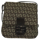 FENDI Zucchino Canvas Mamma Shoulder Bag Brown Auth 130418-13