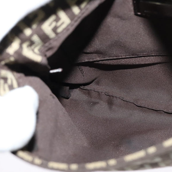 FENDI Zucchino Canvas Mamma Shoulder Bag Brown Auth 130418