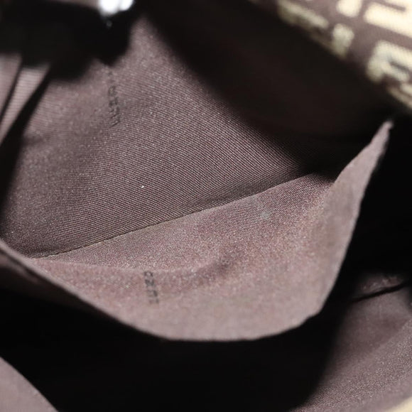 FENDI Zucchino Canvas Mamma Shoulder Bag Brown Auth 130418