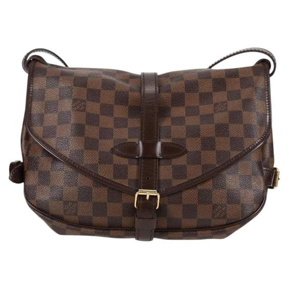 LOUIS VUITTON Damier Ebene Saumur 30 Shoulder Bag SPO N48081 LV Auth 130461V