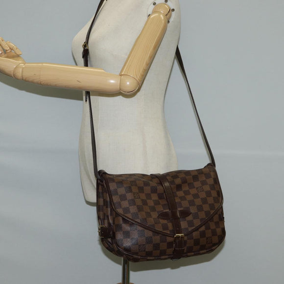 LOUIS VUITTON Damier Ebene Saumur 30 Shoulder Bag SPO N48081 LV Auth 130461V