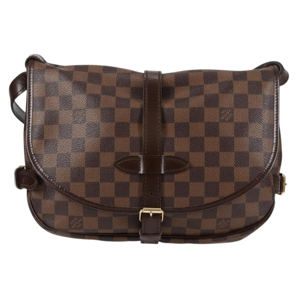LOUIS VUITTON Damier Ebene Saumur 30 Shoulder Bag SPO N48081 LV Auth 130461V
