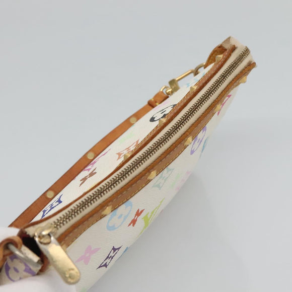 LOUIS VUITTON Multicolor Pochette Accessoires Pouch White M92649 Auth 130463