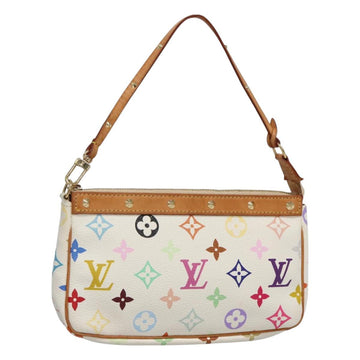 LOUIS VUITTON Multicolor Pochette Accessoires Pouch White M92649 Auth 130464V