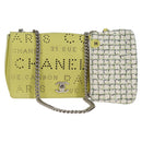 CHANEL Chain Shoulder Bag Leather 2way Yellow CC Auth 130486M-1