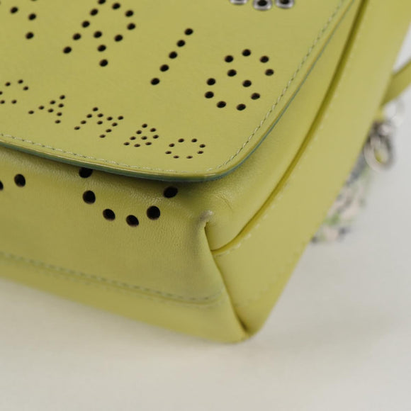 CHANEL Chain Shoulder Bag Leather 2way Yellow CC Auth 130486M