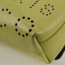 CHANEL Chain Shoulder Bag Leather 2way Yellow CC Auth 130486M-17