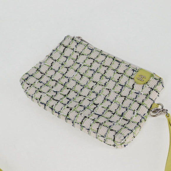 CHANEL Chain Shoulder Bag Leather 2way Yellow CC Auth 130486M