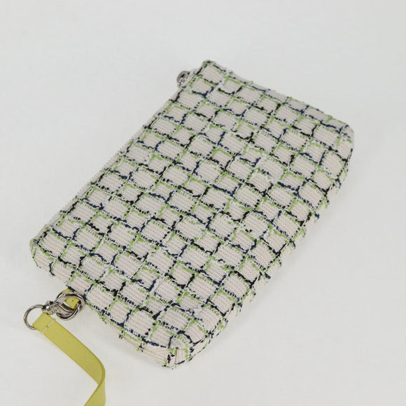 CHANEL Chain Shoulder Bag Leather 2way Yellow CC Auth 130486M