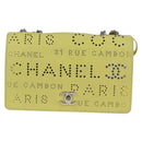 CHANEL Chain Shoulder Bag Leather 2way Yellow CC Auth 130486M-13