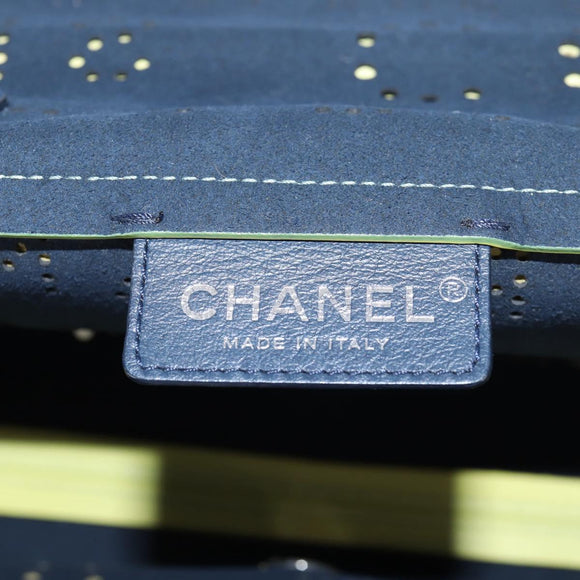 CHANEL Chain Shoulder Bag Leather 2way Yellow CC Auth 130486SM
