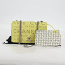 CHANEL Chain Shoulder Bag Leather 2way Yellow CC Auth 130486M-12