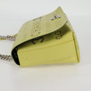 CHANEL Chain Shoulder Bag Leather 2way Yellow CC Auth 130486SM-3