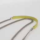 CHANEL Chain Shoulder Bag Leather 2way Yellow CC Auth 130486M-14