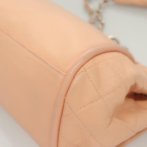 CHANEL Chain Shoulder Bag Lamb Skin Pink Silver CC Auth 130492