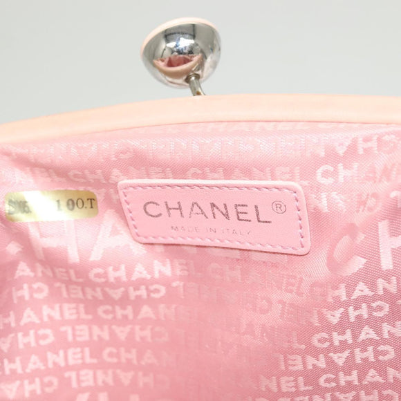 CHANEL Chain Shoulder Bag Lamb Skin Pink Silver CC Auth 130492