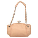 CHANEL Chain Shoulder Bag Lamb Skin Pink Silver CC Auth 130492-13