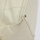 CHANEL Choco Bar Shoulder Bag Caviar Skin White Silver CC Auth 130495-14