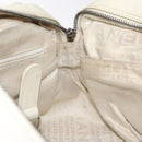 CHANEL Choco Bar Shoulder Bag Caviar Skin White Silver CC Auth 130495-19