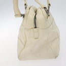 CHANEL Choco Bar Shoulder Bag Caviar Skin White Silver CC Auth 130495-4