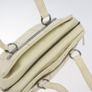 CHANEL Choco Bar Shoulder Bag Caviar Skin White Silver CC Auth 130495-6