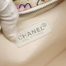 CHANEL Tote Bag Nylon White Silver CC Auth 130496-17