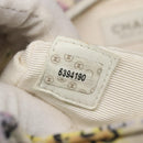 CHANEL Tote Bag Nylon White Silver CC Auth 130496-12