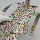 CHANEL Tote Bag Nylon White Silver CC Auth 130496-6