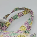 CHANEL Tote Bag Nylon White Silver CC Auth 130496-8