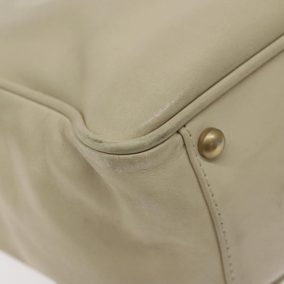 CHANEL Camelia Tote Bag Lamb Skin Beige Gold CC Auth 130497